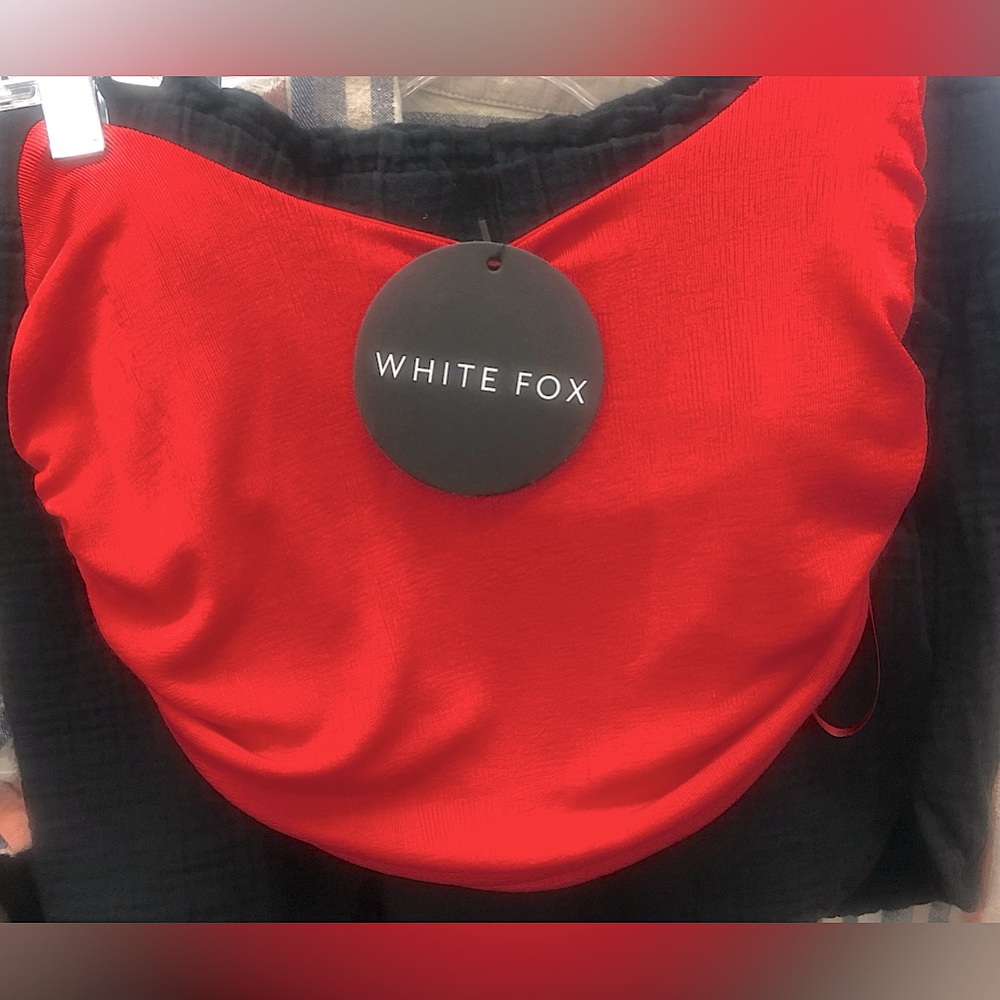 White Fox Bustier Strapless Crop Top NEW